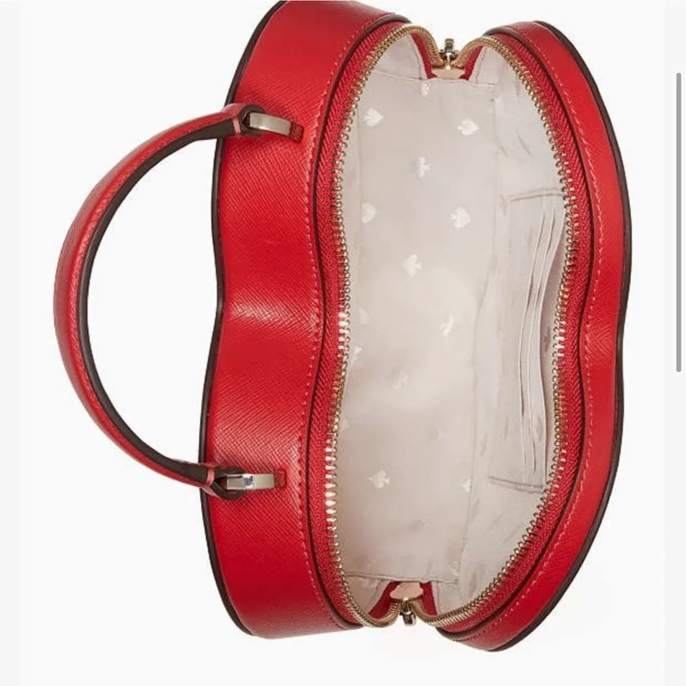 Kate Spade Love Shack Heart Crossbody Purse Leather Candied Cherry Red